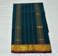 Midnight Teal Cotton Saree (CC101)