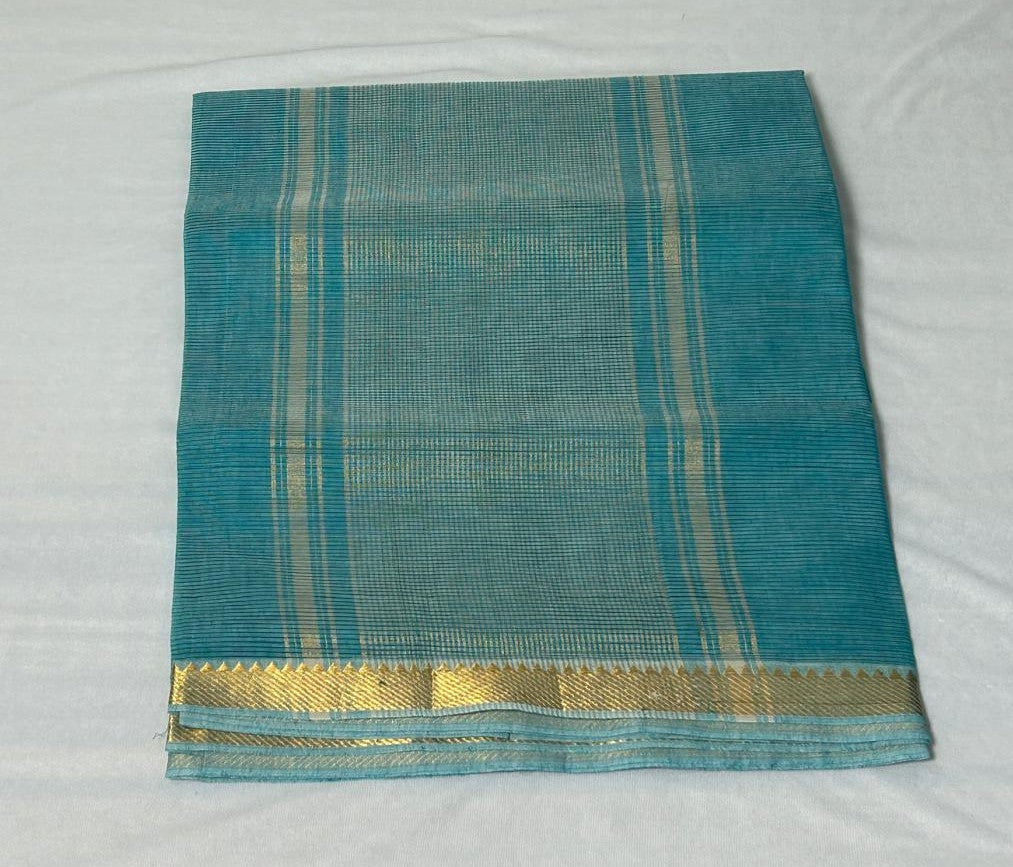 Sky Blue Comfort Cotton Saree (CC204)