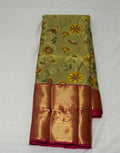 Kanchi Golden Mustard with Floral Contrast Pallu (KB202)