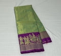 Meenakari Pallaki Saree – Parrot Green & Royal Purple (MK101)
