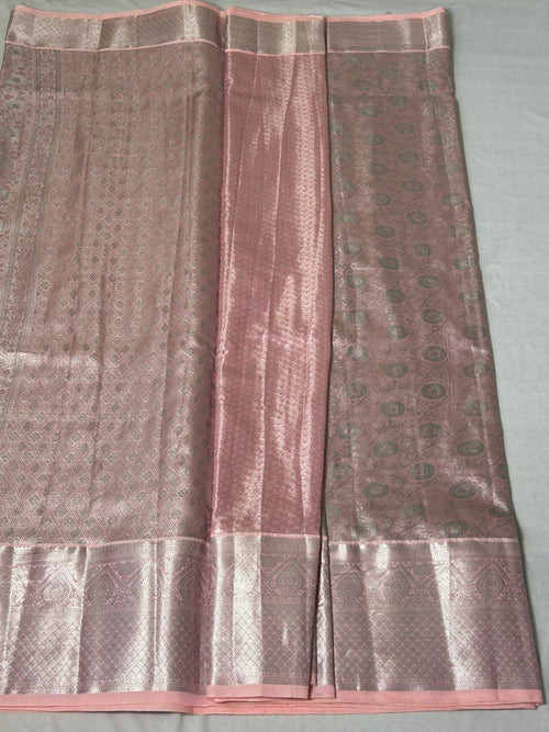 Blush Pink Silver Zari Saree (PZ102)
